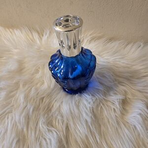 Lampe Berger Blue Glass Perfume Fragrance With Wick Bottle with Silver Cap